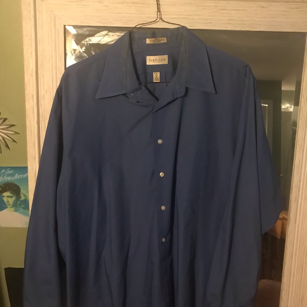 2XL Blue button up with slight staining
